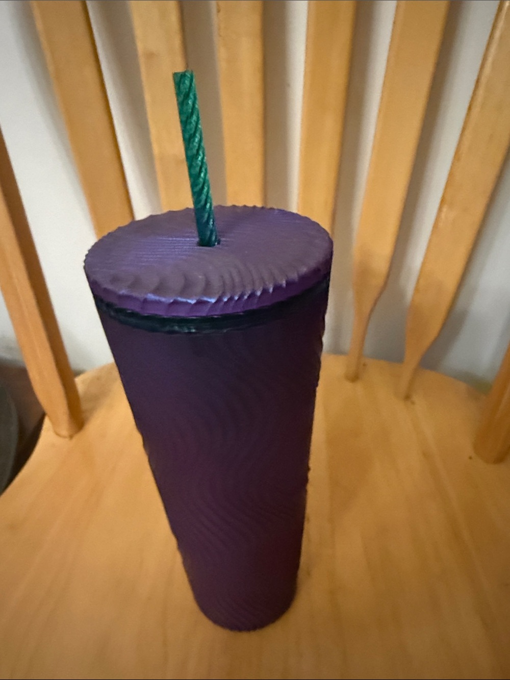 Starbucks Purple Tumbler with Green Straw NWT